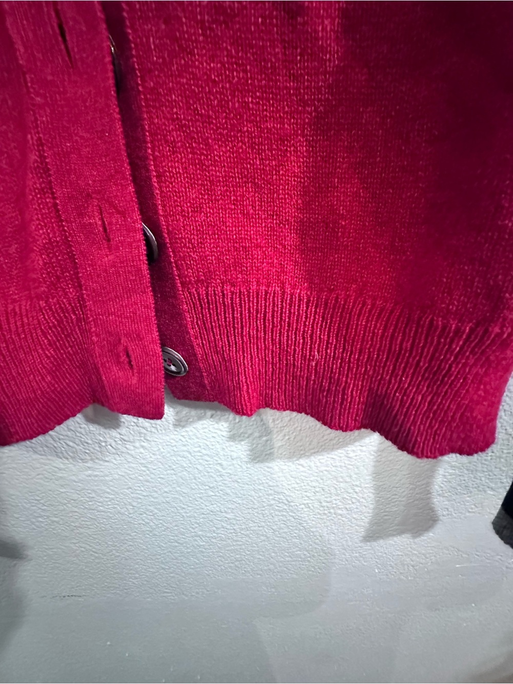 BRORA 100% Cashmere Red Cropped Cardigan Sweater UK 8-10 US 4-6 - Picture 7 of 9